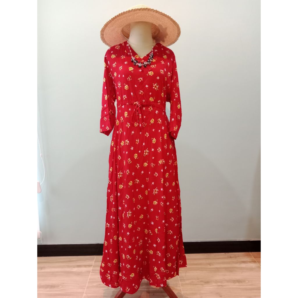 Daster Lengan Panjang Jodha Ethnic Authentic Homedress-Kain Halus Lembut Dinginn