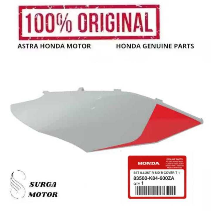 Cover body Samping Kanan Putih Motor Honda CRF150L K84 2017 2018 2019 2020 2021 2022 2023 2024 225 8