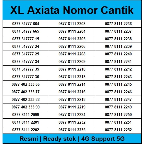 Nomor Cantik XL Axiata Kartu Perdana 4G/5G F48