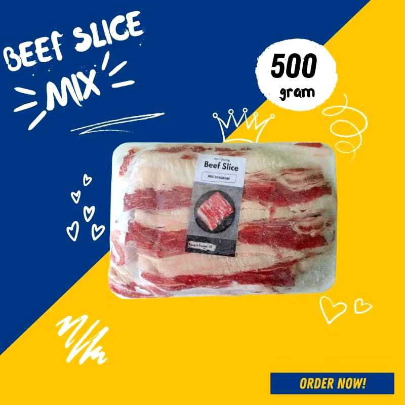Shortplate Mix 500gr / Beef Slice 500gr I Beef Slice Mix Fat Grade A Plud Premium I Beef Shortplate