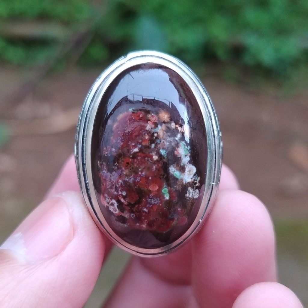 (BISA COD) Cincin Batu Akik Pancawarna Garut Edong Klasik