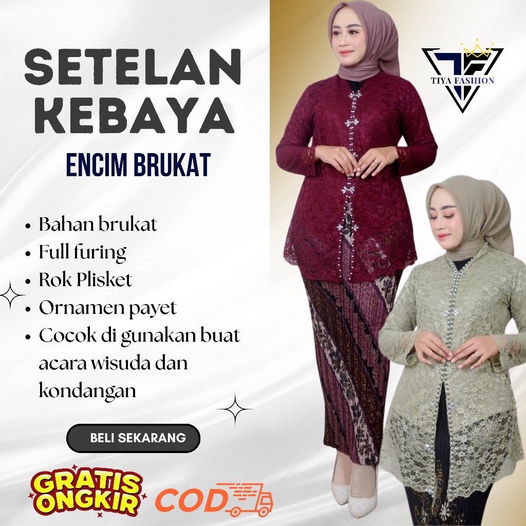 BEST SELLER PROMO BAJU KEBAYA MURAH MEWAH MODERN JUMBO LD 130 ATASAN BAJU KEBAYA BROKAT ELEGANT