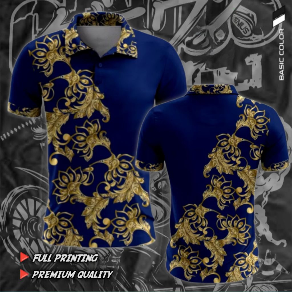 KAOS POLO BATIK FULL PRINTING KUALITAS PREMIUM