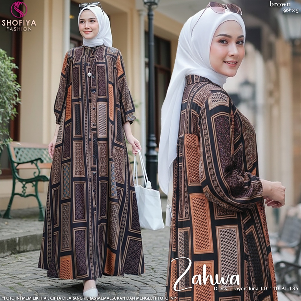 SHOFIYA OFFICIAL STORE ZAHWA DRESS MUSLIM WANITA TERBARU LD 110 & LD 120 DRESS JUMBO Alwasera