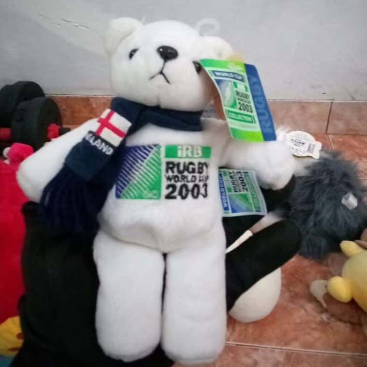 Boneka Teddy Maskot World Cup Rugby 2003 England Champions Edition
