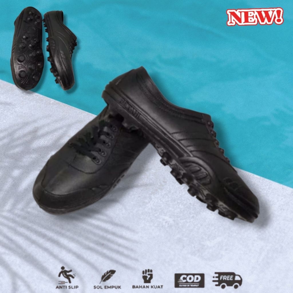 Yumeida TAIYOKO 38-43 Hitam Sepatu Bola Karet / Sepatu Futsal / Sepatu Kebun / Sepatu Pool