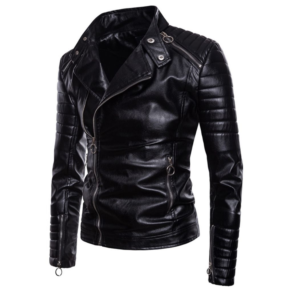 TERBARU DELIZIA RAMONES SERIES Ramones Jaket kulit pria original Motor Touring Pria Semi kulit