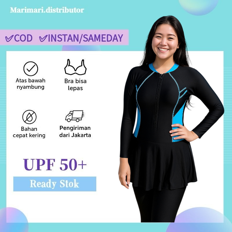 39080-03 Baju renang dewasa hijab muslim / Baju renang wanita lengan panjang