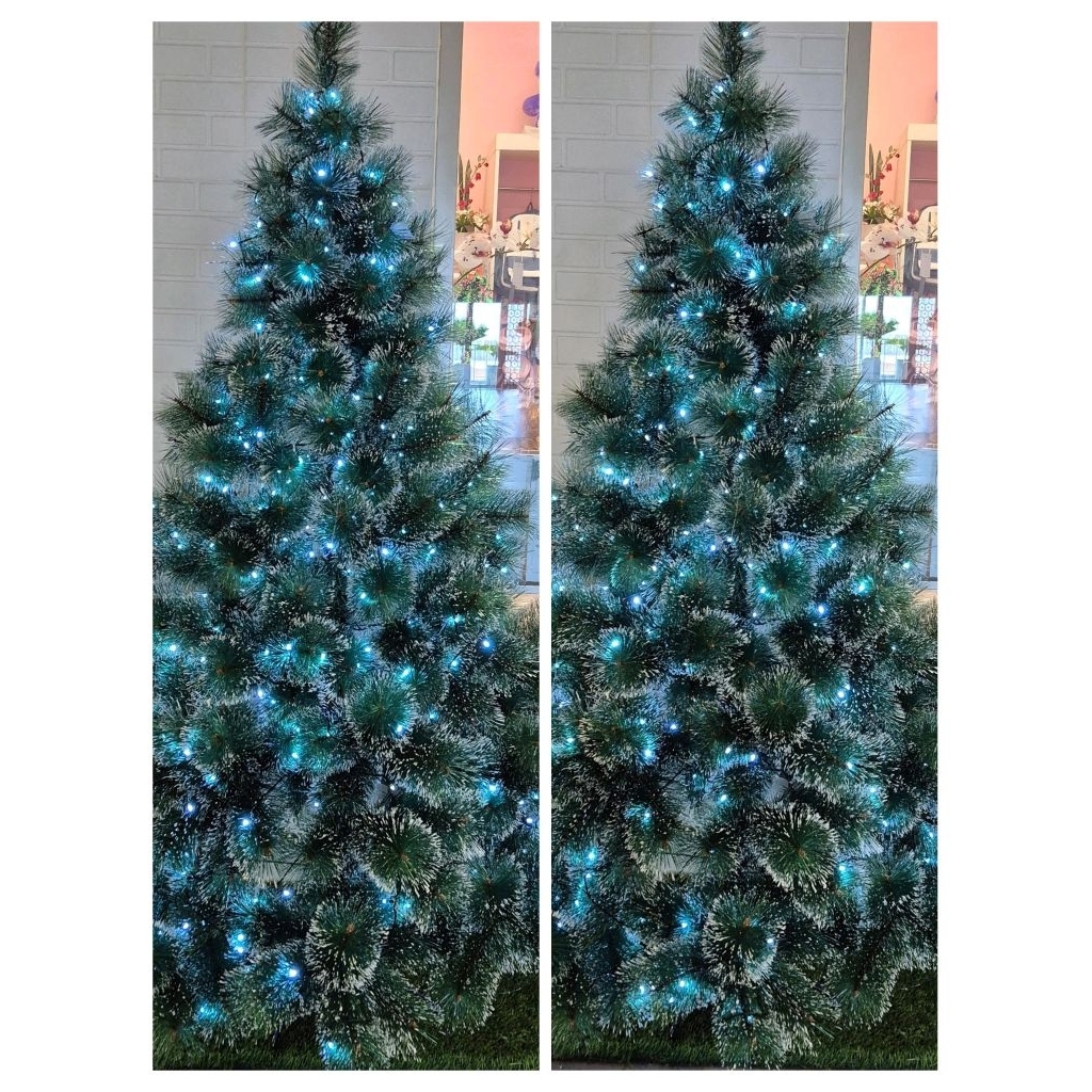Pohon Natal Hijau Salju 180cm, 210cm