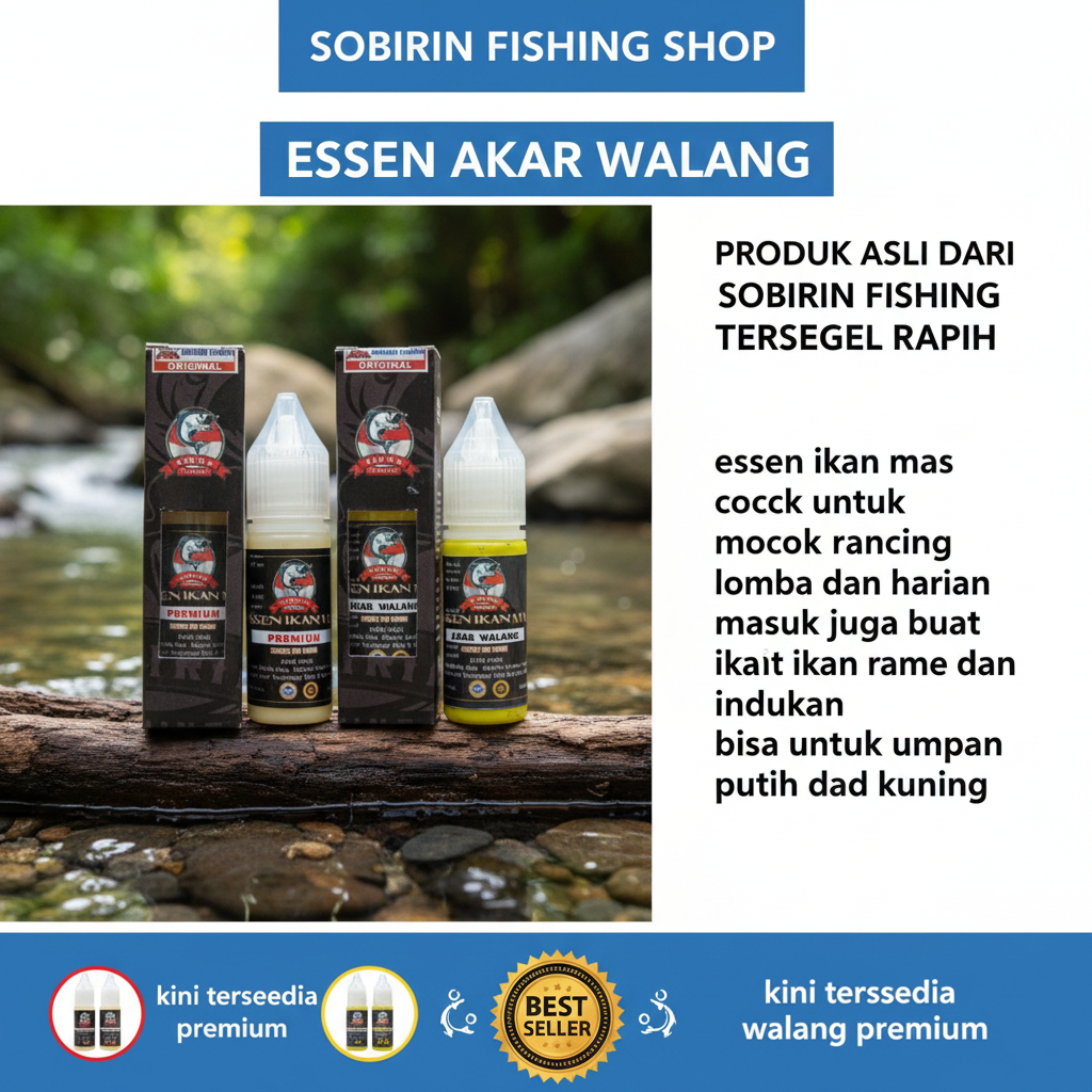 Essen Akar Walang Sobirin Fishing – Essen Ikan Mas Ampuh Harian & Galatama | Sobirin Fishing