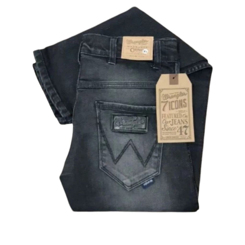 Wangler Denim Pants Warna Blackjazz - Celana Jeans Panjang Pria Wrangler Slim Fit Denim