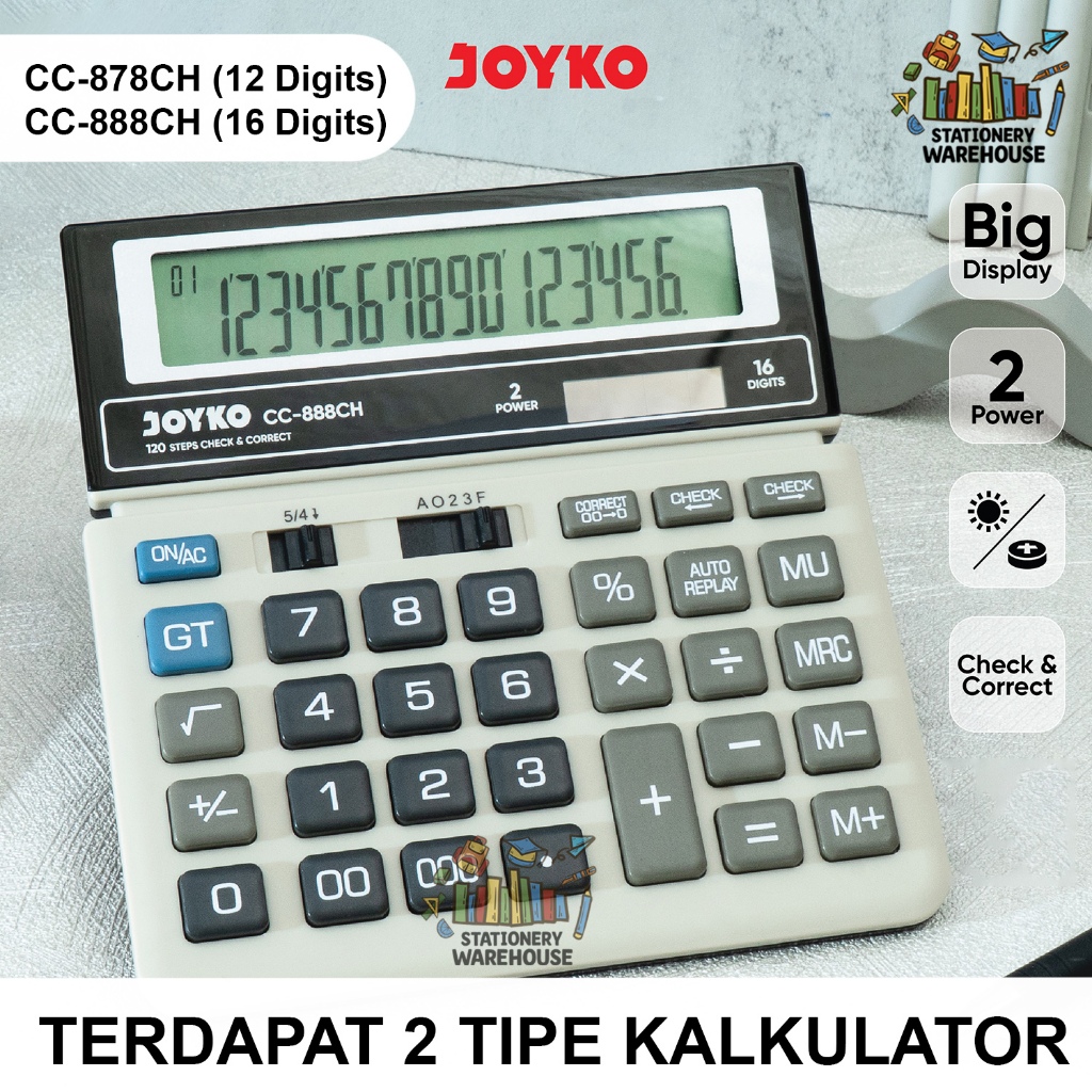 Calculator Kalkulator JOYKO CC-878CH 14 Digits CC-888CH 16 Digits Check & Correct