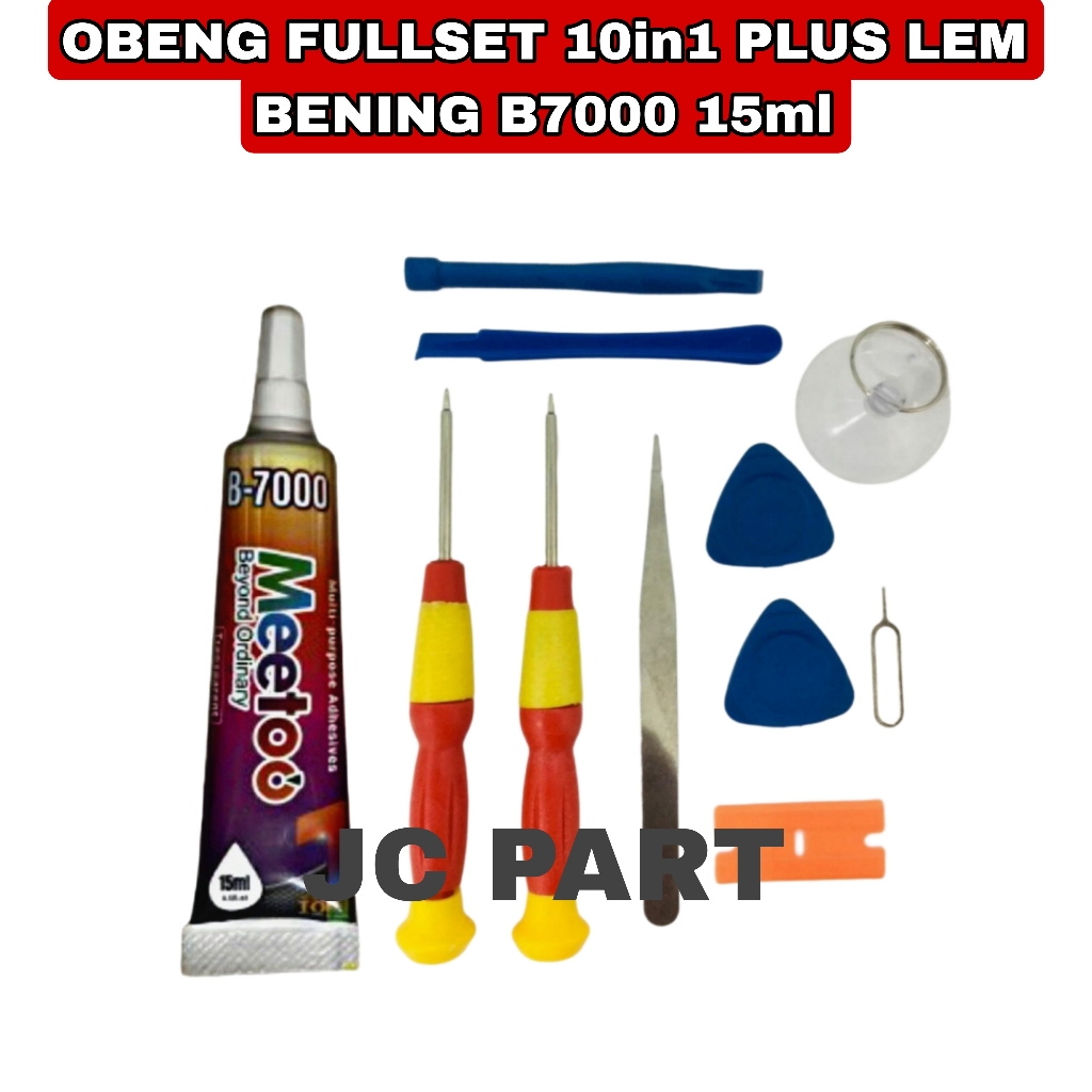 Uddjaya_ Obeng Lengkap 10In1 Plus Lem Alat Untuk Semua Hp