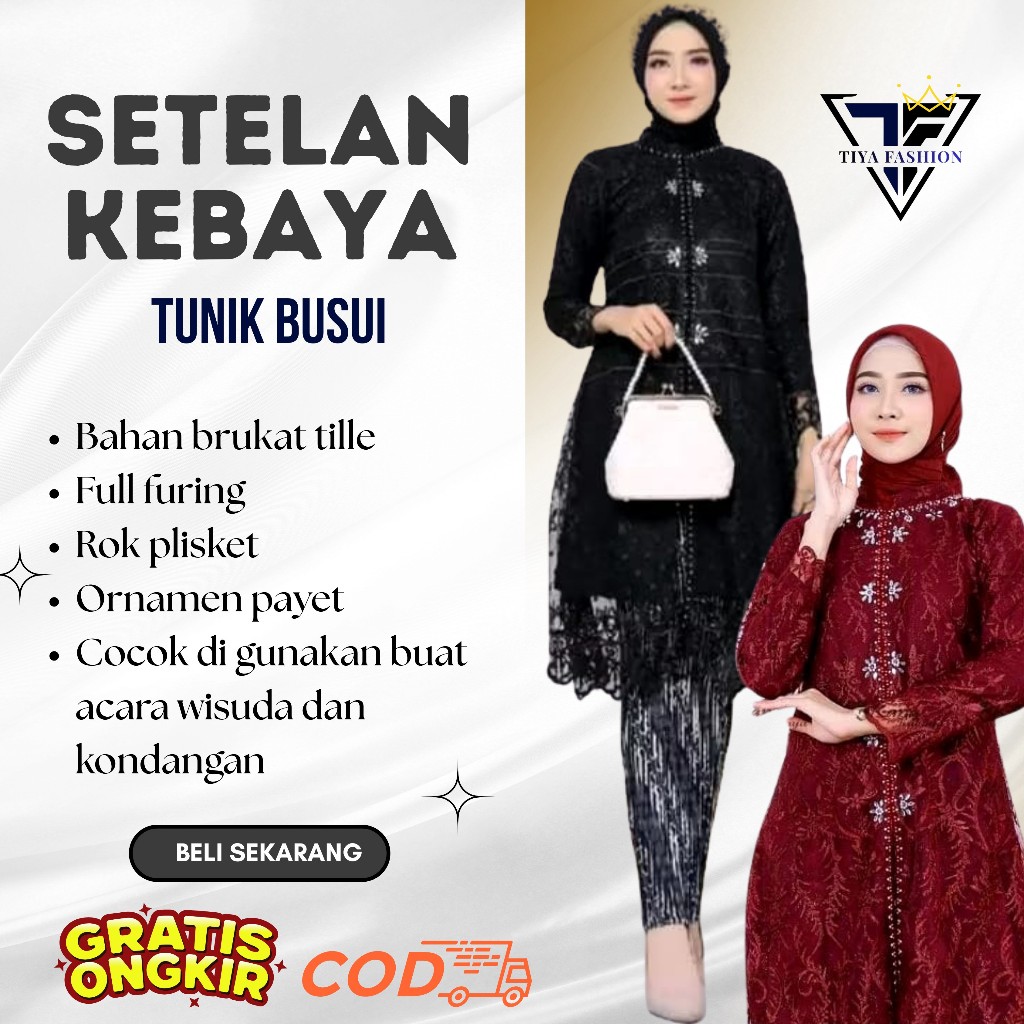 KEBAYA TILE MEWAH | TUNIK BUSUI PAYET | TUNIK BUSUI | TUNIK PAYET | TUNIK TILE | KEBAYA BAJU KURUNG