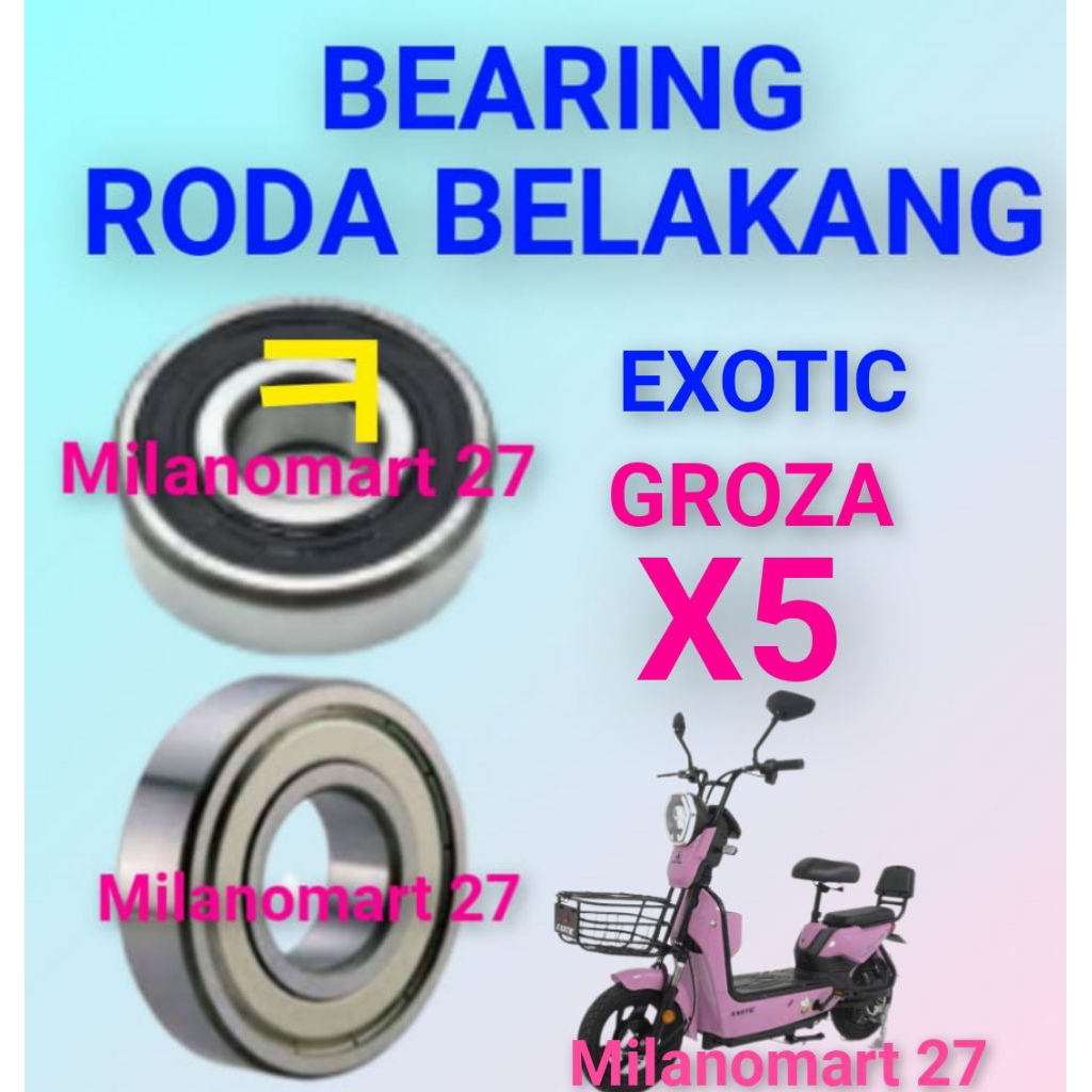 bearing roda belakang sepeda listrik exotic groza X5 laker klahar roda dinamo belakang sepeda listri