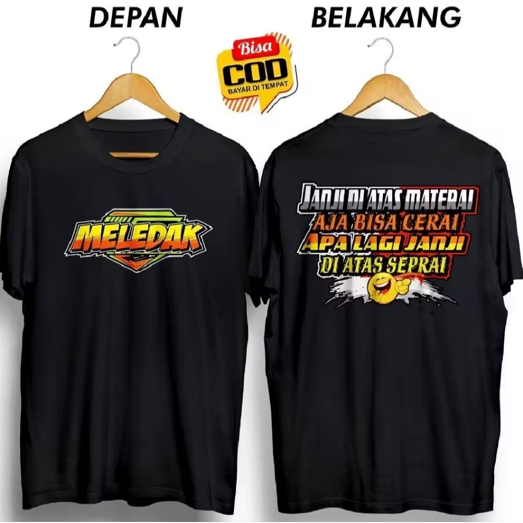 KAOS DISTRO MELEDAK, JANJI DIATAS METERAI AJA BISA CERAI APALAGI JANJI DIATAS SEPREI - KAOS PRIA MUR