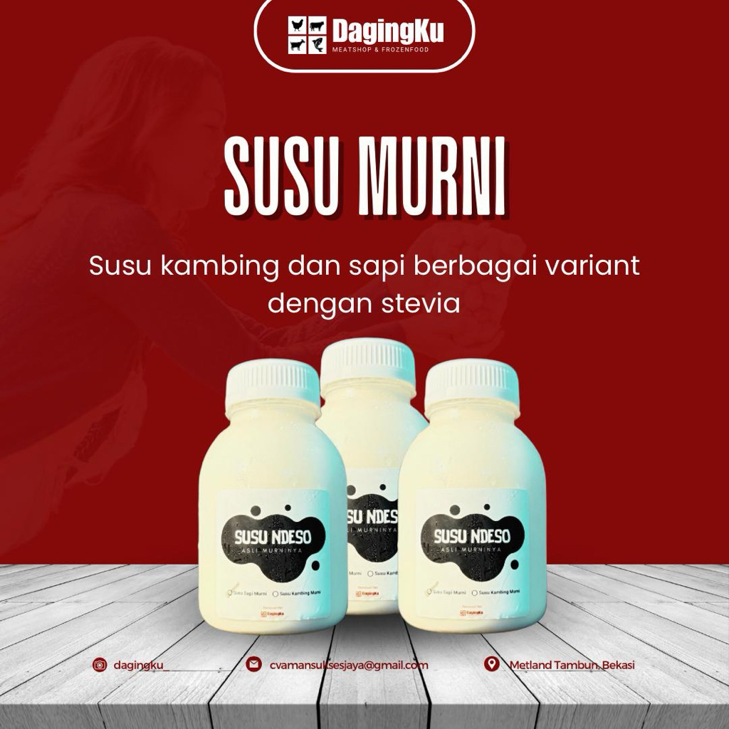 Susu Ndeso / Susu Sapi Murni / Susu Kambing Murni / Susu Peternakan / Susu Pasteurisasi 250ml