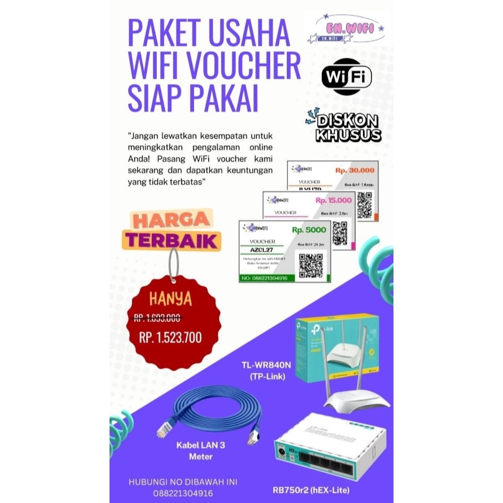 Paket Alat Voucher WiFi