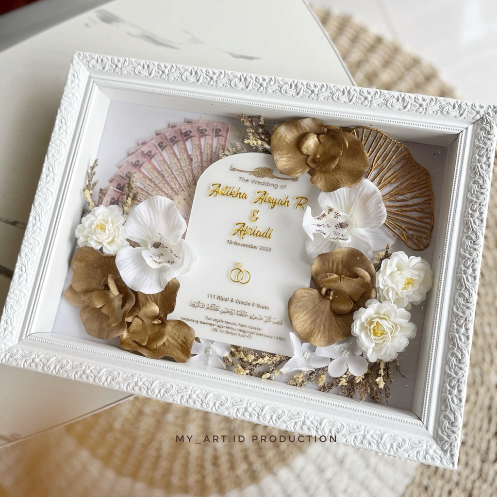 Mahar akrilik dome mahar pernikahan huruf timbul