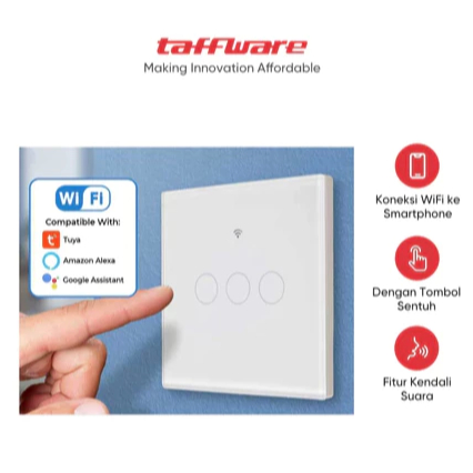 Taffware Saklar Lampu Wireless – WHK05 WiFi Switch untuk Lampu Rumah