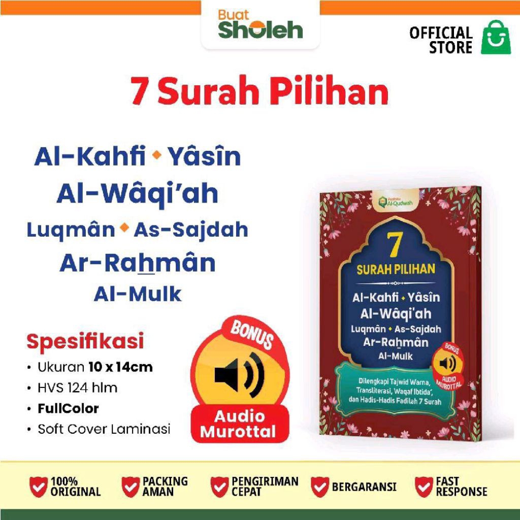 BEST SELLER Keutamaan 7 Surah Pilihan || Surah mustajab | Surah Al Quran | Buku Muslimah | Buku Keut