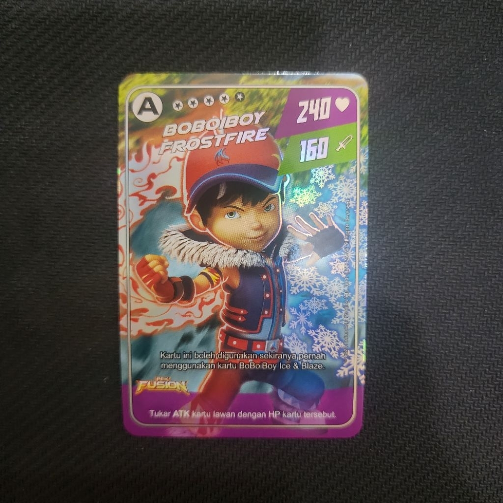 Kartu Boboiboy Monsta Galaxy Card - Boboiboy Frostfire (A Rank Silver Card) Pek Fusion