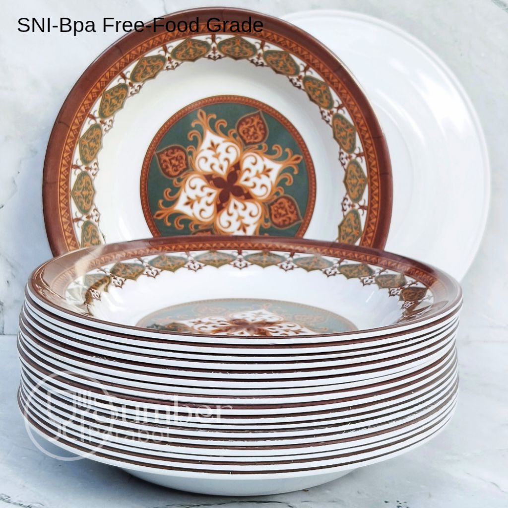 TERMURAH 1 LUSIN PIRING MELAMIN MOTIF BATIK KELUARAN TERBARU