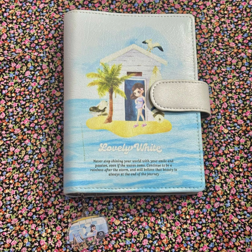 buku binder orji A6 lovely white pink hana + 50 lembar kertas beda beda