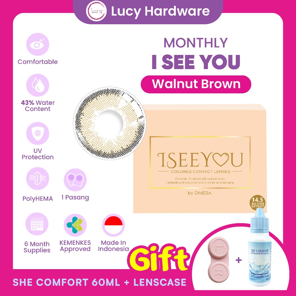 CLEARANCE SALE I See You Walnut Brown Bulanan Softlens Warna