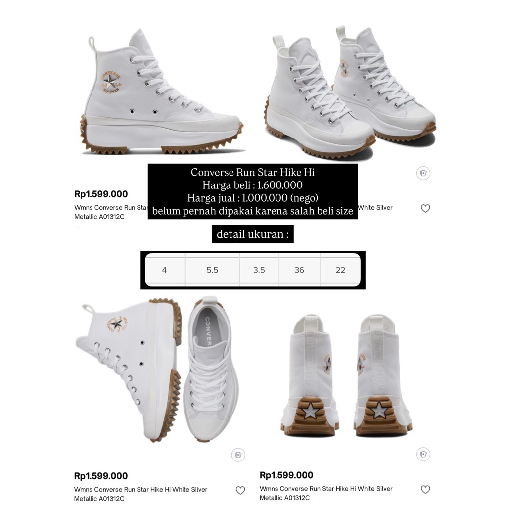 (Preloved) Converse Run Star Hike Hi