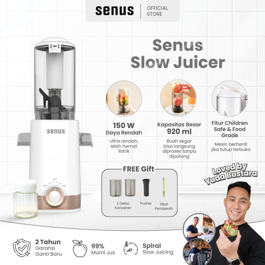 Senus Slow Juicer pengekstrak buah low watt tanpa ampas