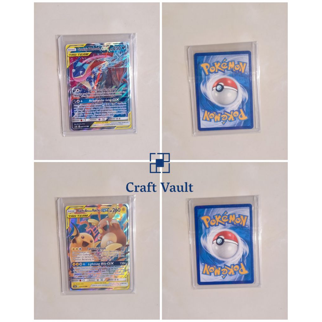 TCG Pokemon IND Tag Team RR (Greninja&Zoroark 098-204 RR, Raichu&Alolan Raichu 033-205 RR)