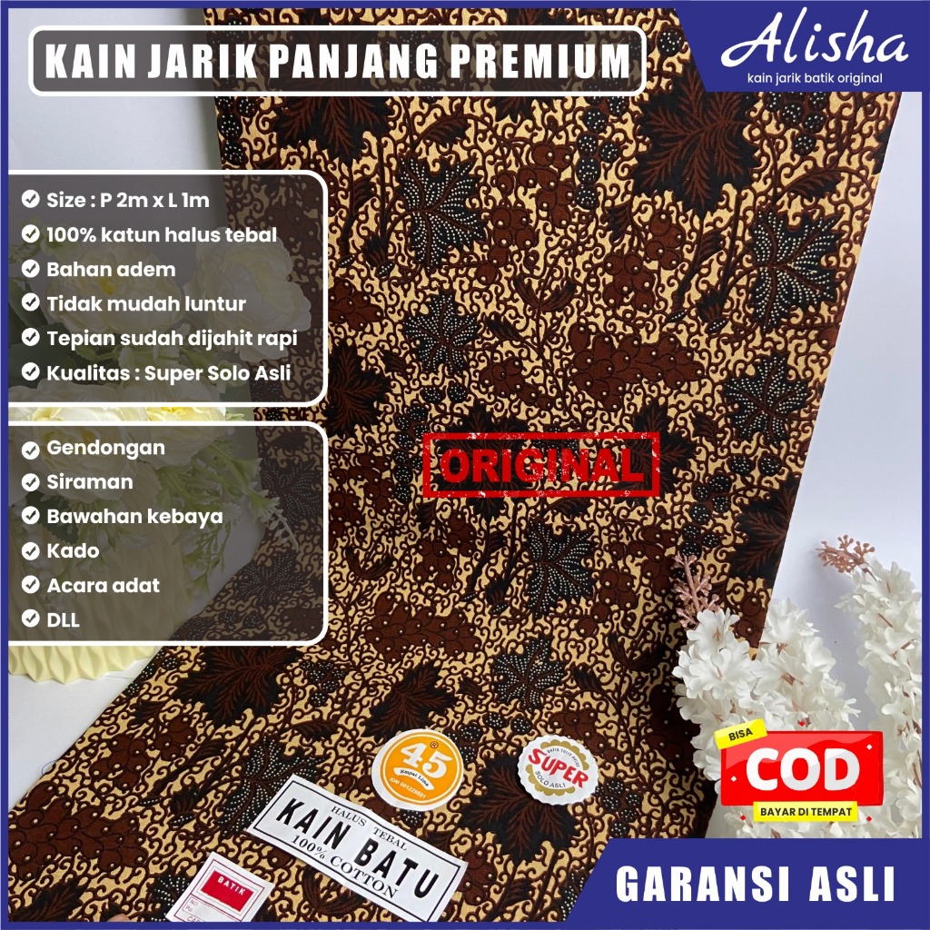 ALISHA KAIN JARIK PREMIUM (KJ-1) kain batik modern - kain batik panjang - jarik jawa asli - jarik ke