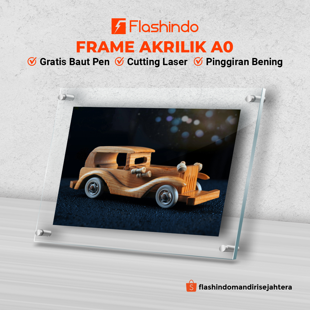 Frame Dinding Akrilik Ukuran A0 (129x94 cm) || Bingkai Akrilik Display Foto / Poster Ready Stock
