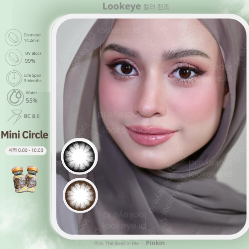 LOOKEYE Softlens My Mini Circle Black Choco Mini Black Choco 14.2mm Normal 0.00 -10.00 By Pinkinplus