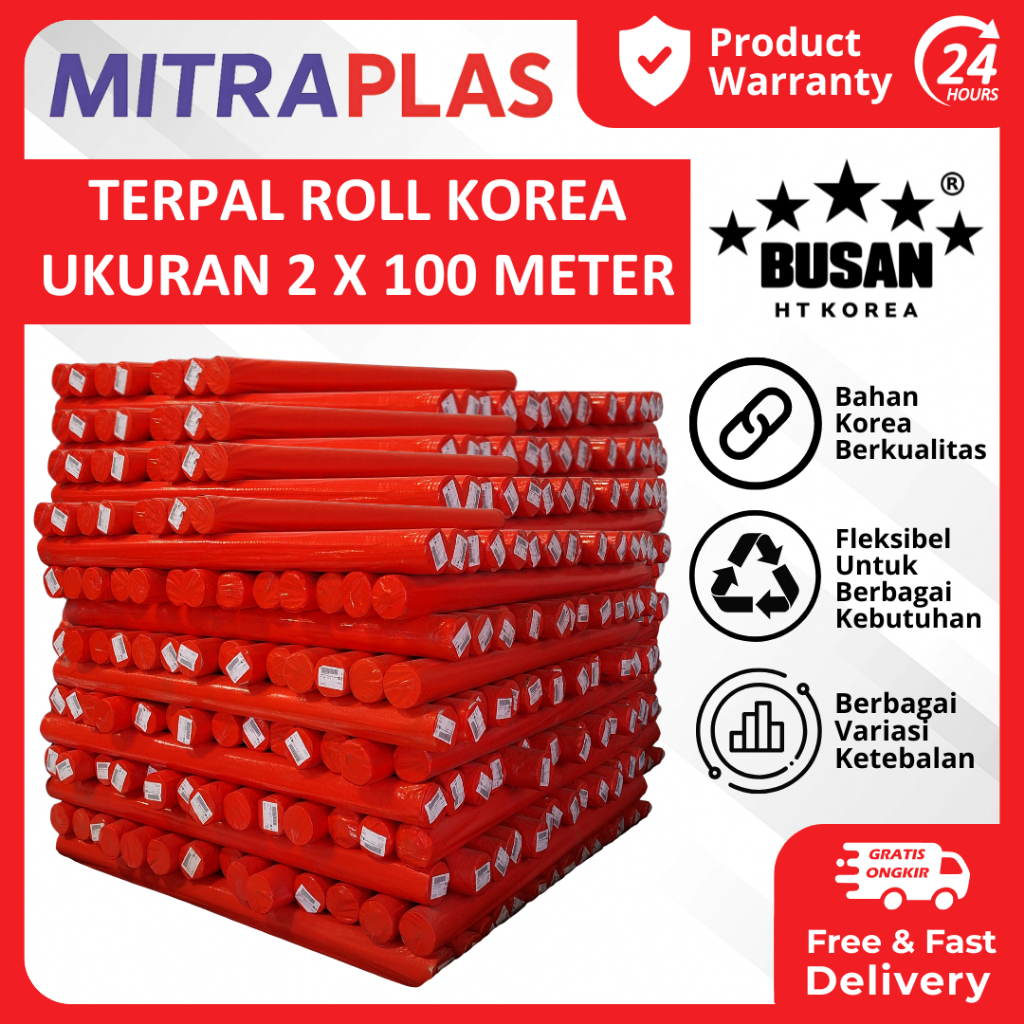MITRAPLAS - ROLL TERPAL BUSAN Terpal Korea Roll A5 A8 A12 A15 A20 Ukuran 2m x 100m