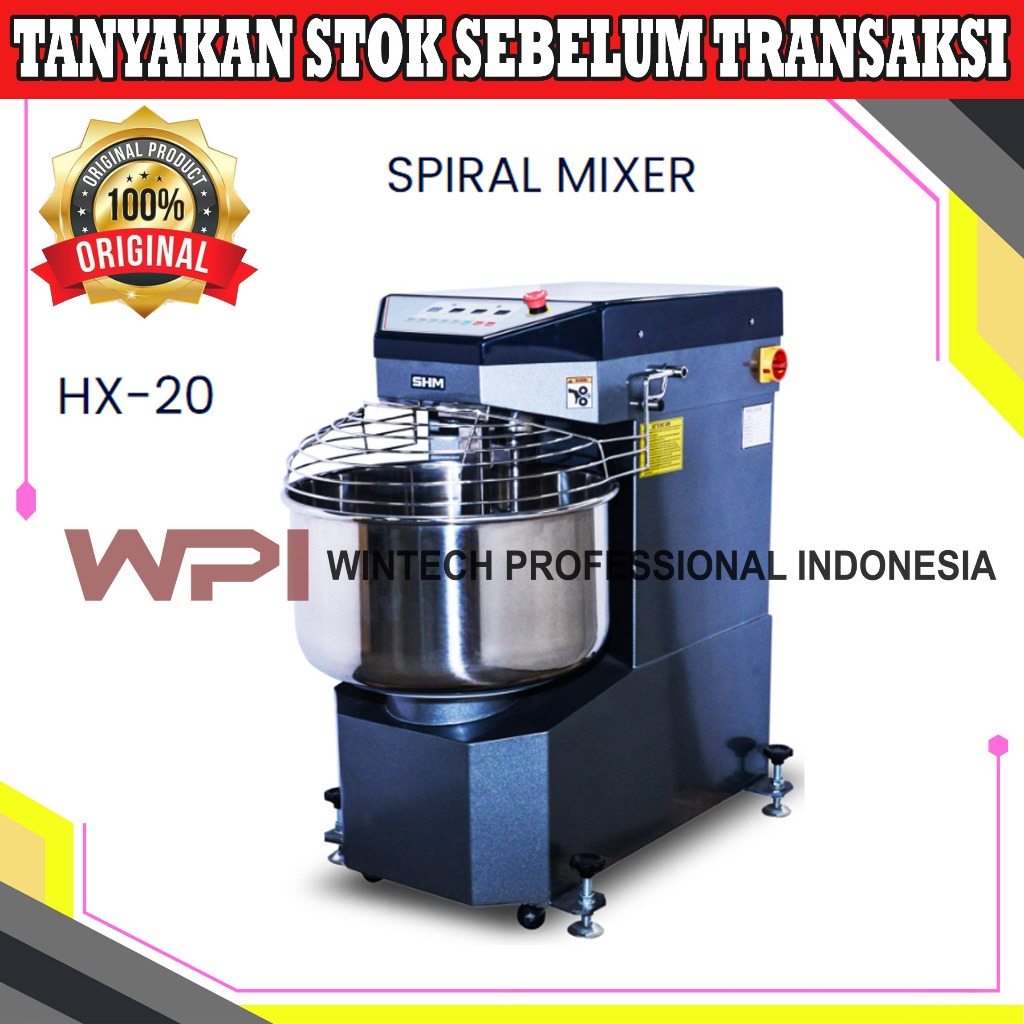 SHM HX-20 HX-40 & HX-60 Dough Mixer / Spiral Mixer - Mesin Pengaduk Adonan Roti Kapasitas Besar