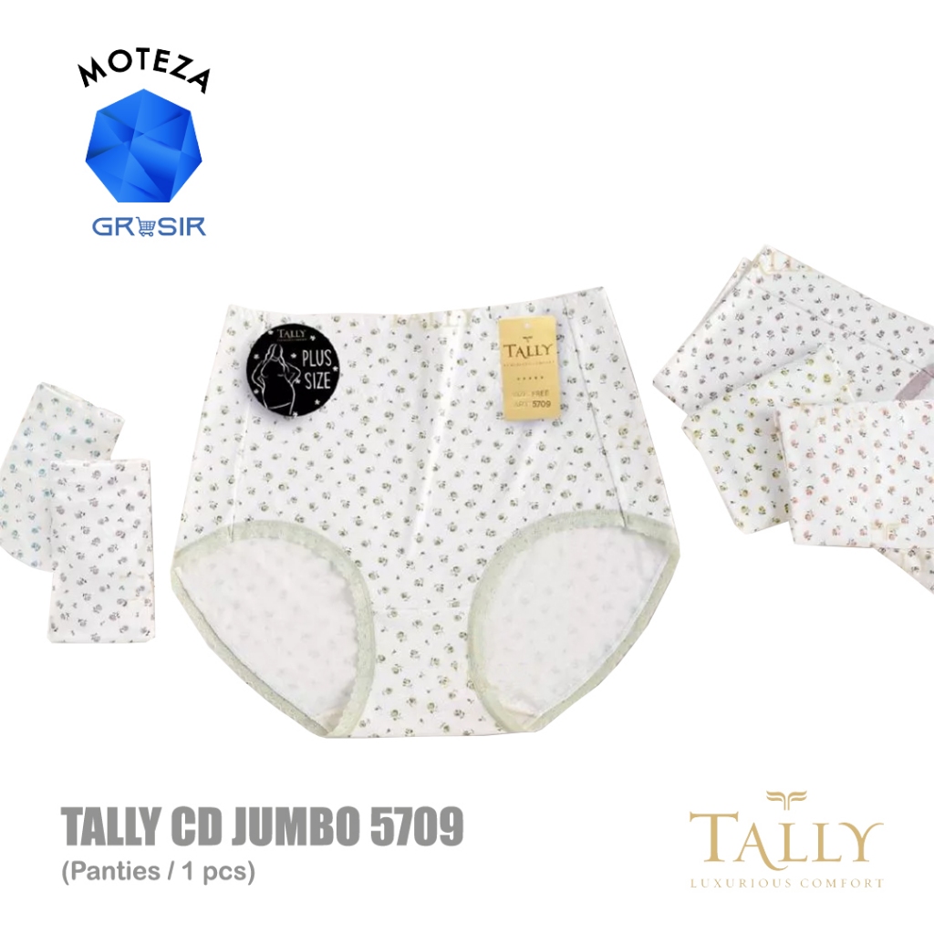 Grosir [6 pcs] [12 pcs] Tally 5709 CD Celana Dalam Wanita Baby Skin Big Size Jumbo | Stretch | Free 