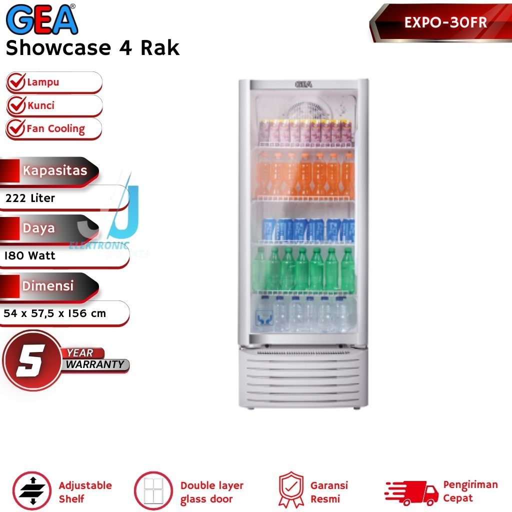 GEA Showcase Display Cooler 222 Liter Pendingin Minuman EXPO-30