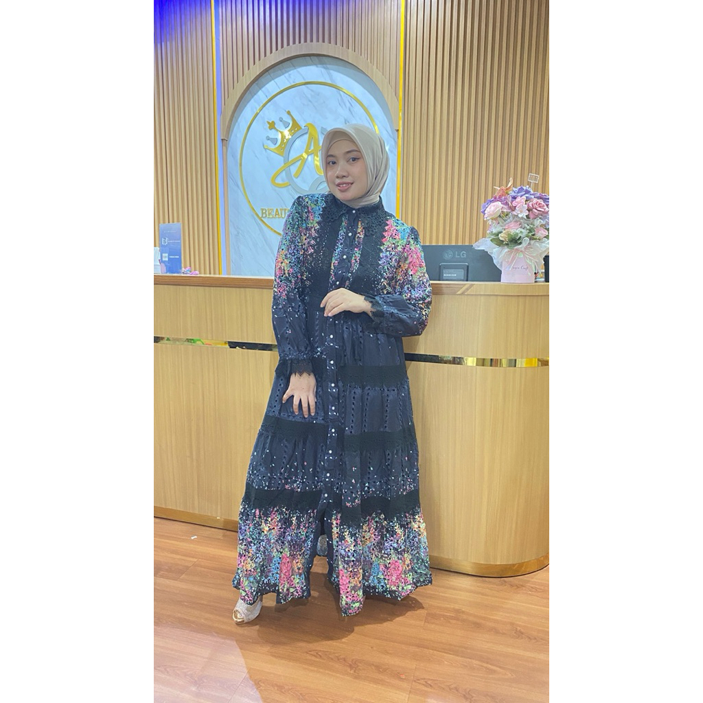 dress katun bordir gamis katun bordir dress bordir import