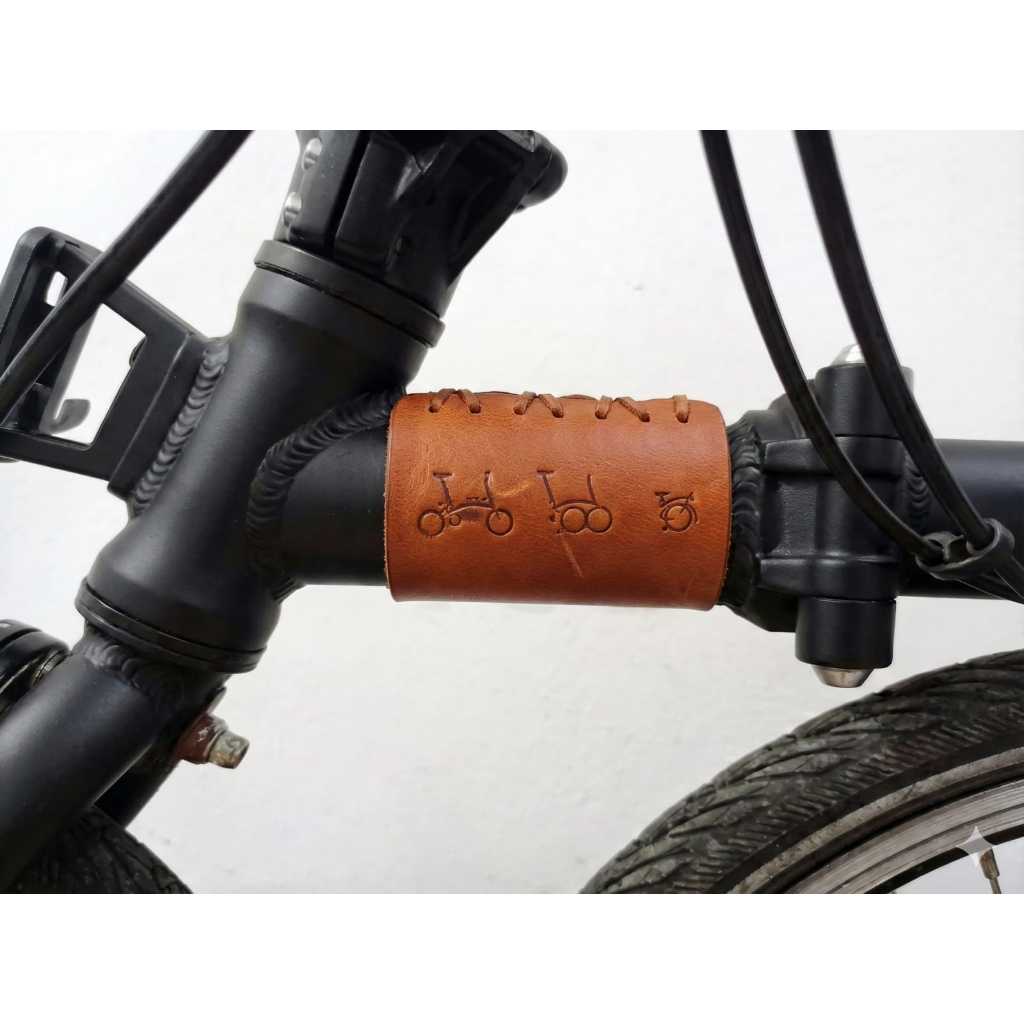 Cover Frame Sepeda Lipat Kulit Asli Aksesoris Sepeda Lipat Pelindung Batang Sepeda