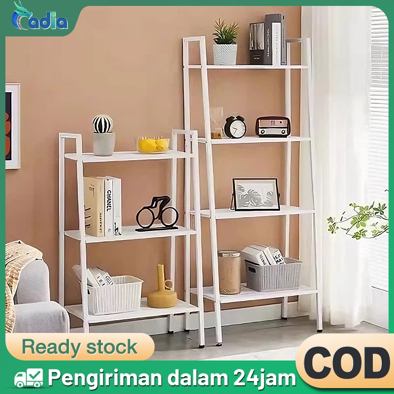 Rak Baja Karbon 3 4 5 Tingkat Kuat 150KG | Rak Bunga Rak Buku Rak Besi Serbaguna Minimalis | Rak Paj