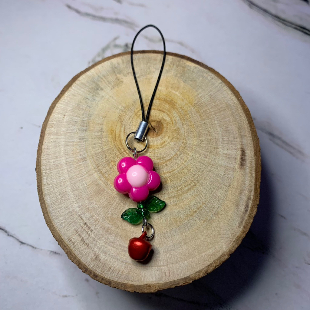 gantungan hp bunga/gantungan tali hp