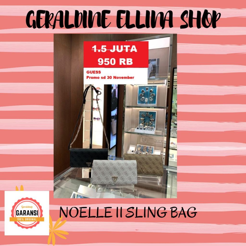 Tas sling bag wanita guess original seri NOELLE CROSSBODY FLAP
