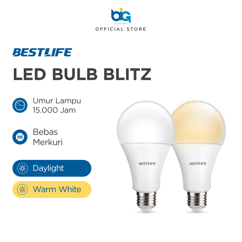 BESTLIFE Lampu LED Bulb Blitz Daylight/Warm White
