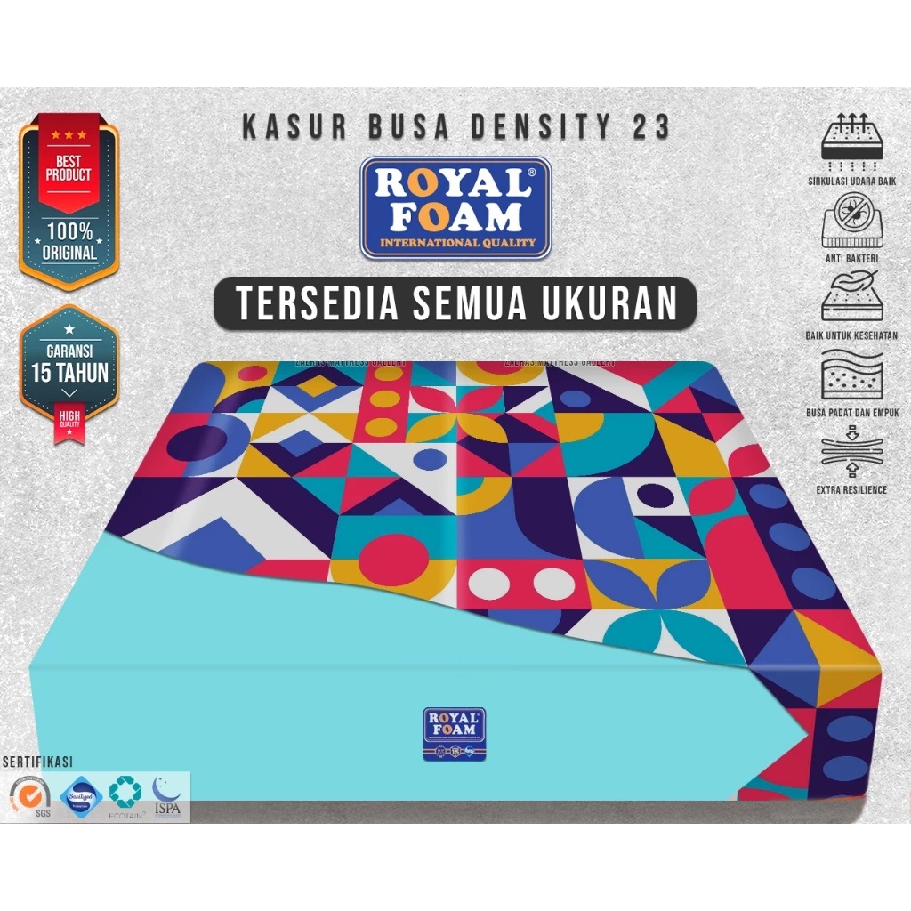 Royal Foam Kasur Busa Density 23 Sanitized Actifresh Bebas Tungau Bakteri Ready Semua Ukuran ORI