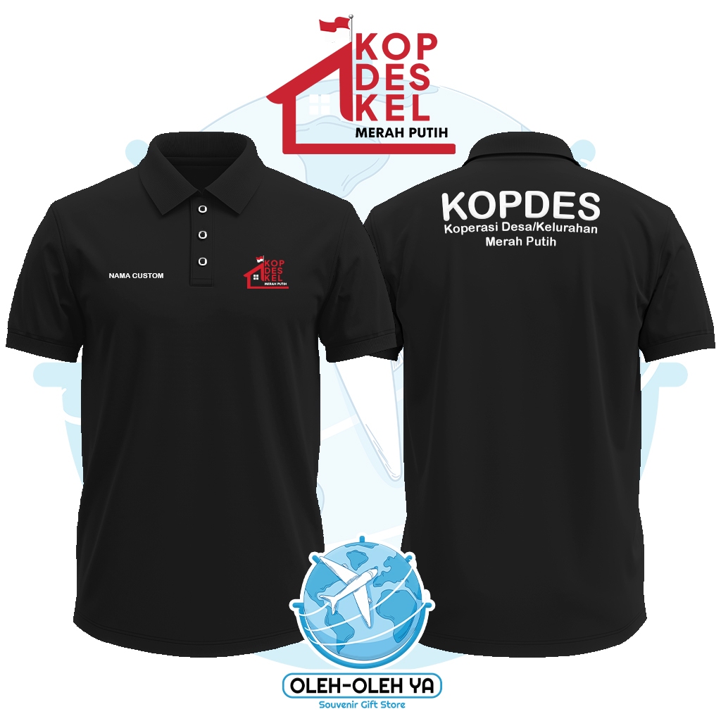 Oleh Oleh Ya Kaos Kerah Wangki Polo Shirt Kaos Kerja Wangki - KOPDES Koperasi Desa Merah Putih - Sab