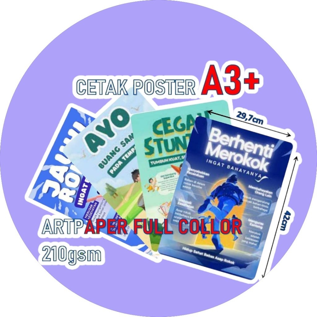 JASA PRINT CETAK POSTER A3/A3+ ARTPAPER FULL WARNA CEPAT DAN MURAH