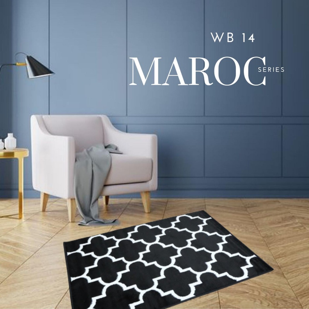MAROC KARPET LANTAI 100X150 WB14 BLACK SERIES/KARPET BULU/KARPET LOKAL/KARPET MURAH / PERMADANI KECI