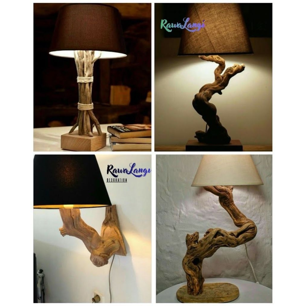 Dekorasi Rumah Kayu Kupas Halus Kayu Unik Gantungan Lampu Aesthetic